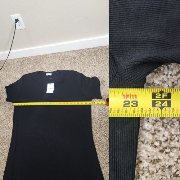 LNA Easy Rib Tee Dress Black Size 1X PL-SS2021 - Picture 12 of 15